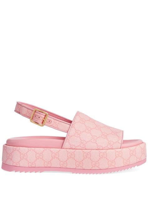 pink gucci slides platform|gucci platform sandals pink.